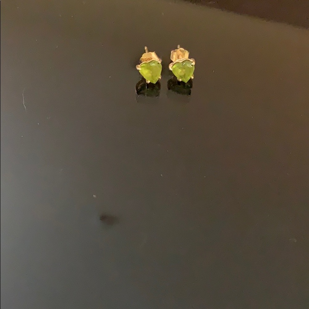 Gold earrings with August gem Stone